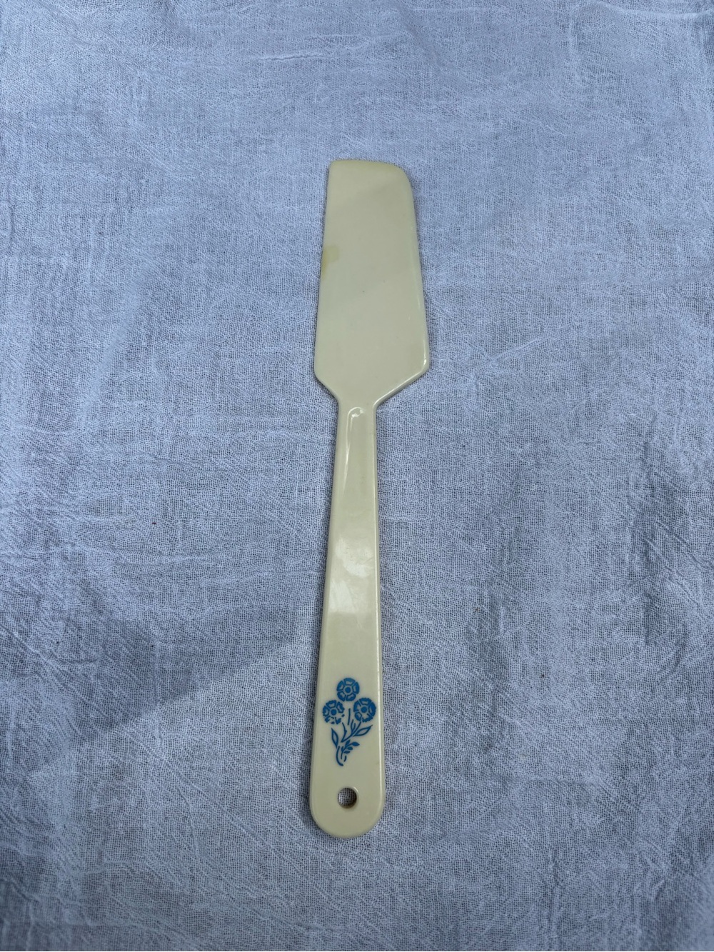 Vintage Norplac Vinyl Serving Utensil Cake Pie Serving Spatula Blue Flower Desig